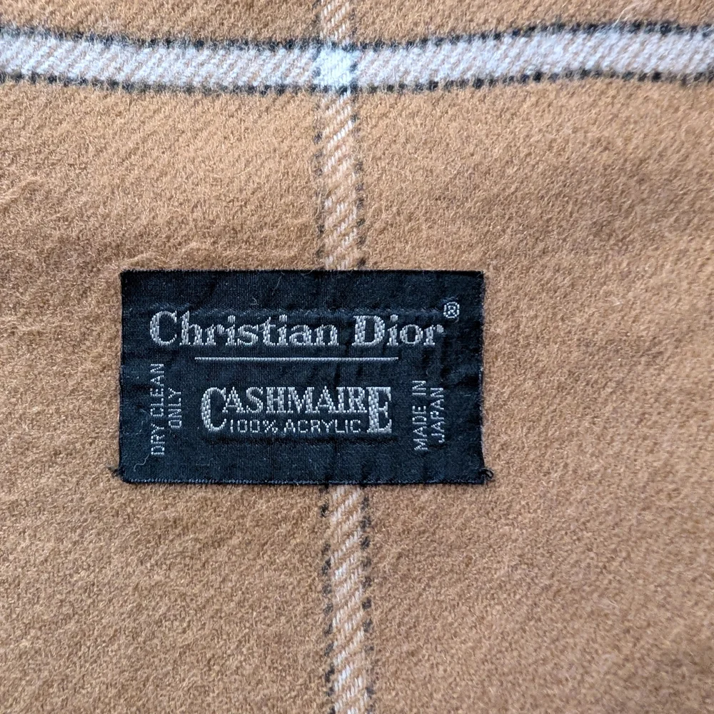 Dior Tan Plaid Scarf
